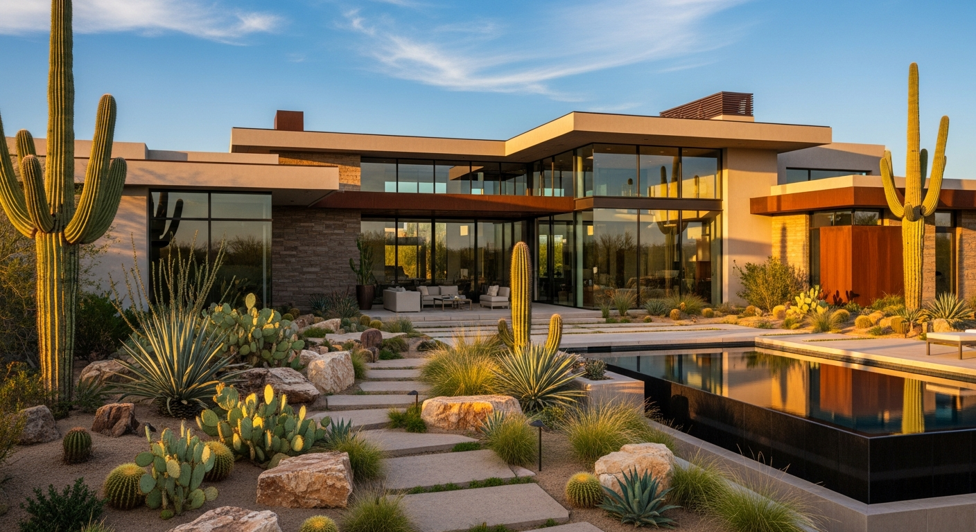 Warm, light-filled living room in a Scottsdale home